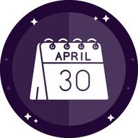 30 di aprile solido badge icona vettore