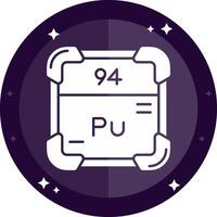 plutonio solido badge icona vettore