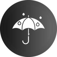 ombrello solido nero icona vettore