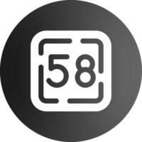 cinquanta otto solido nero icona vettore