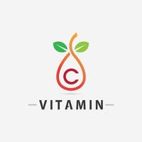 vitamina c logo vettore design vettore icona Salute nutrizione