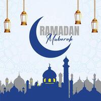 Ramadan kareem mubarak illustrazione vettore design islamico mese
