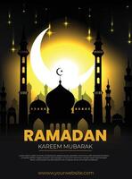 Ramadan kareem mubarak illustrazione vettore design islamico mese