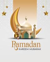 Ramadan kareem mubarak illustrazione vettore design islamico mese
