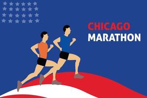 Chicago maratona manifesto sfondo concetto. vettore