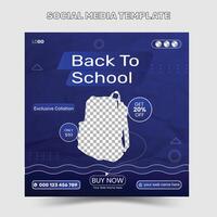 Borsa vendita per indietro per scuola promozione sociale media inviare modello bandiera impostato modello design vettore