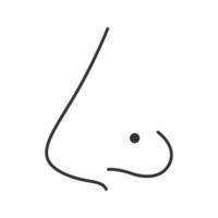 icona del glifo con naso trafitto. piercing al naso. piercing. simbolo di sagoma. spazio negativo. illustrazione vettoriale isolato