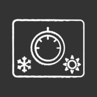 icona del gessetto della manopola del climatizzatore. regolazione della temperatura dell'auto. termostato. illustrazione di lavagna vettoriale isolato