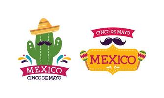 cinco de mayo celebrazione nel Messico. messicano elemento collezione vettore