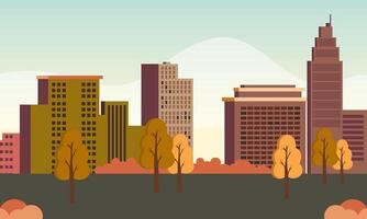 città strada di il autunno città illustrazione vettore