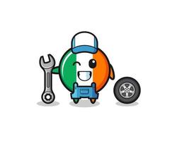 il personaggio della bandiera irlandese come mascotte meccanica vettore
