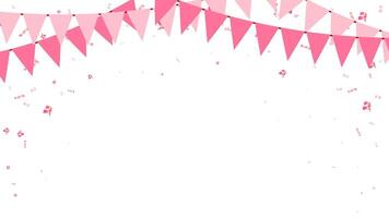 telaio rosa pastello pavese ghirlanda bandiera e coriandoli compleanno decorazione elementi vettore