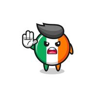 personaggio della bandiera dell'irlanda che fa il gesto di arresto vettore