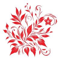 ai generato floreale ornamento rosso le foglie vettore