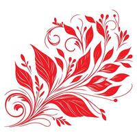 ai generato floreale ornamento rosso le foglie vettore