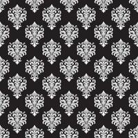 damasco tessuto tessile senza soluzione di continuità modello lusso decorativo ornamentale bianca elemento su nero sfondo. piazza stile. tenda, tappeto, sfondo, piastrella, avvolgere, tessile vettore