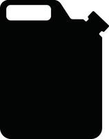 Jerry può, scatola metallica icona nel piatto stile pittogramma isolato su benzina, benzina, carburante o olio può simbolo. nero diesel plastica vuoto acqua scatola metallica vettore per app, sito web