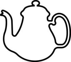 tè pentola icona nel linea stile. isolato su tè bollitore o teiera cartello e simbolo. teiere, potabile caffè pentola. astratto design logotipo arte vettore per applicazioni sito web