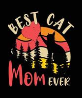 migliore gatto mamma mai. madri giorno t camicia design vettore