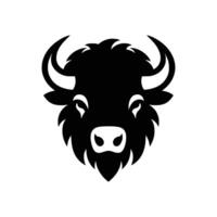 silhouette di un' bisonte testa isolato su un' bianca sfondo vettore
