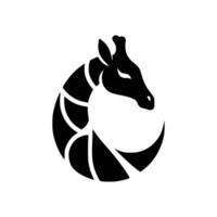 silhouette di un' giraffa testa viso logo icona simbolo vettore illustrazione