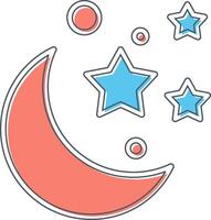 icona di vettore di luna e stelle