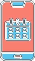 smartphone calendario vettore icona