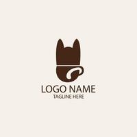 gatto caffè logo design vettore