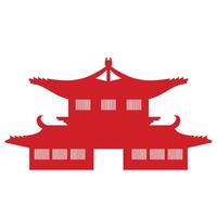 silhouette di Cinese edificio vettore
