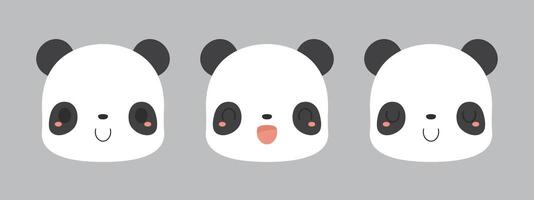 impostato di carino gigante panda orso cartone animato personaggi. piatto vettore illustrazione.