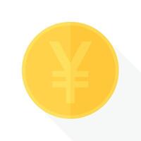 piatto design illustrazione di oro giapponese yen o Cinese yuan moneta. attività commerciale e finanza concetto. vettore