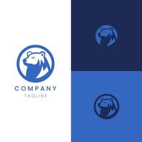 polare orso iconico logo unico vettore