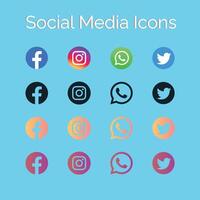 sociale media icone con unico colori, d'oro e viola tema pendenza imposta di sociale media icona vettore