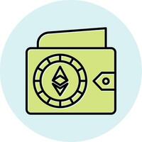 Ethereum portafoglio vettore icona