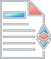 Ethereum documento vettore icona