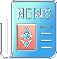 Ethereum notizia vettore icona