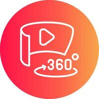 360 grado video creativo icona design vettore