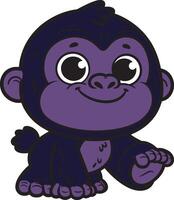 gorilla 2d cartone animato personaggio clipart per figli di libro vettore