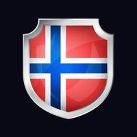 Norvegia argento scudo bandiera icona vettore