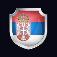 Serbia argento scudo bandiera icona vettore