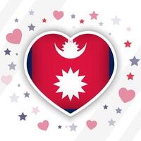 creativo Nepal bandiera cuore icona vettore