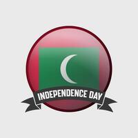 Maldive il giro indipendenza giorno distintivo vettore