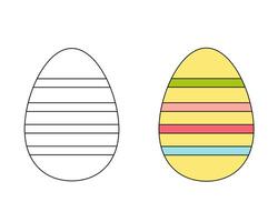 un' impostato di Due Pasqua uova. colorato nero e bianca Pasqua uova. colorazione libro. contorno disegno vettore