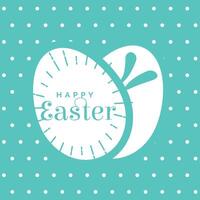 blu sfondo con contento Pasqua lettering e coniglio uova vettore