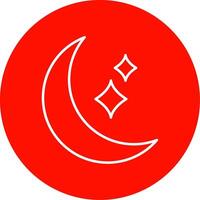 Luna linea cerchio colore icona vettore