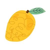 icona di stile scarabocchio di frutta fresca di mango vettore