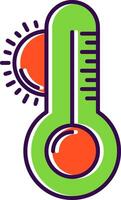 tempo metereologico pieno icona vettore