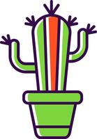 icona piena di cactus vettore