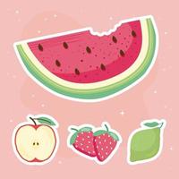 icone di frutta fresca e deliziosa vettore