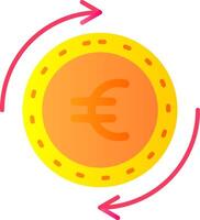 Euro piatto pendenza icona vettore